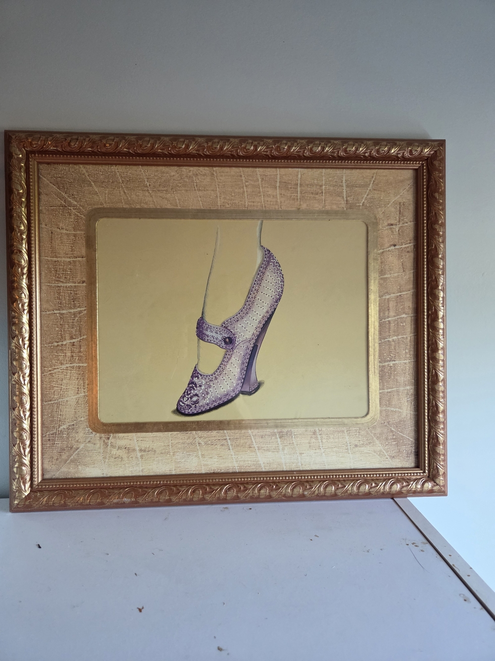 Bombay Company Stephanie Hoppen Purple Mary Jane Heels Women's Shoe Print